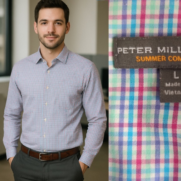 Peter Millar Summer Comfort Long Sleeve Button Down Shirt - Picture 1 of 11